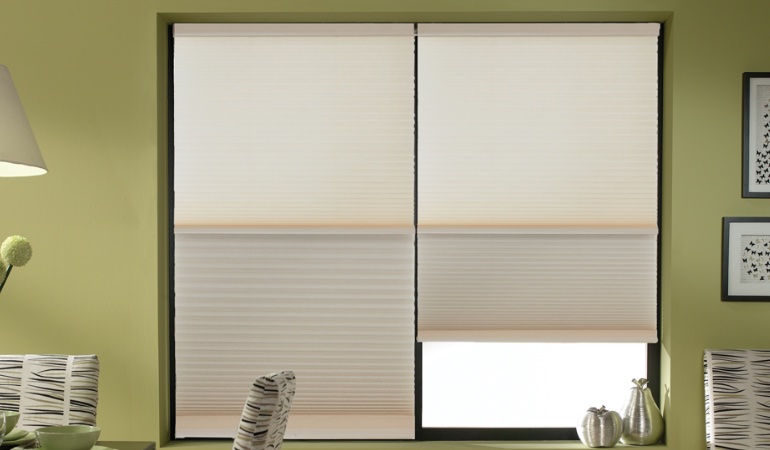 Cellular shades by in a Bakersfield dining room.