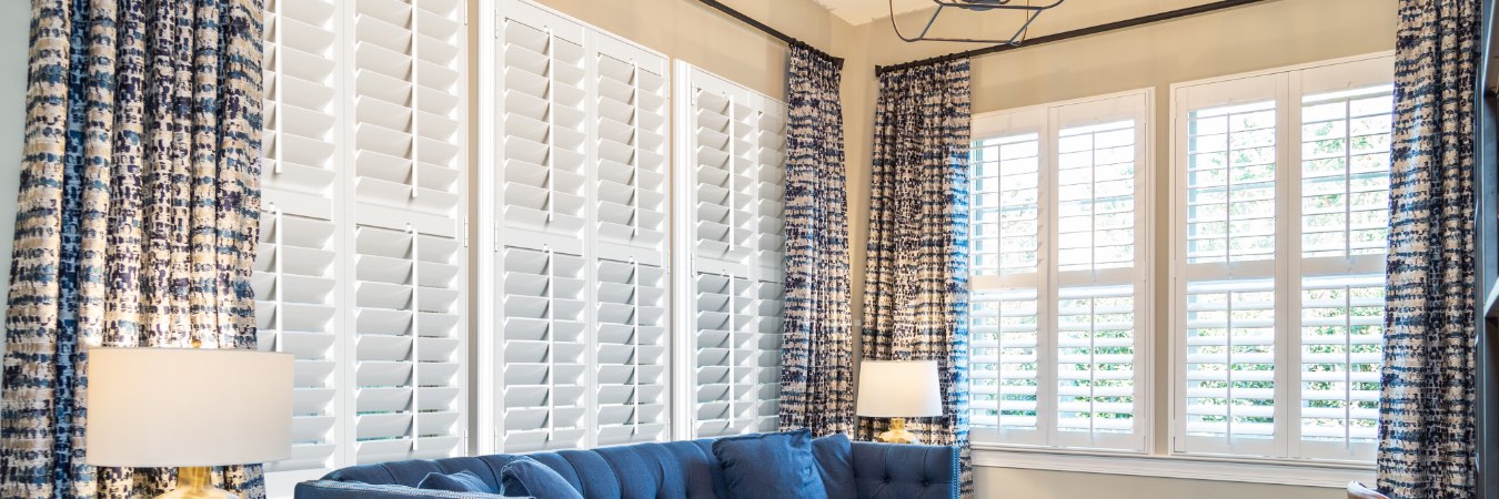 Plantation shutters in Taft Heights living room