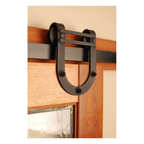 Horseshoe barn door track