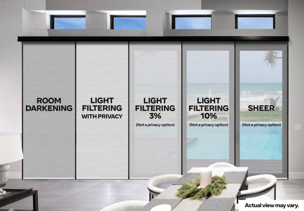 a variety of shade opacities