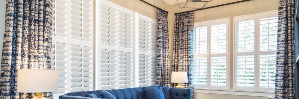 Plantation shutters in South Taft living room