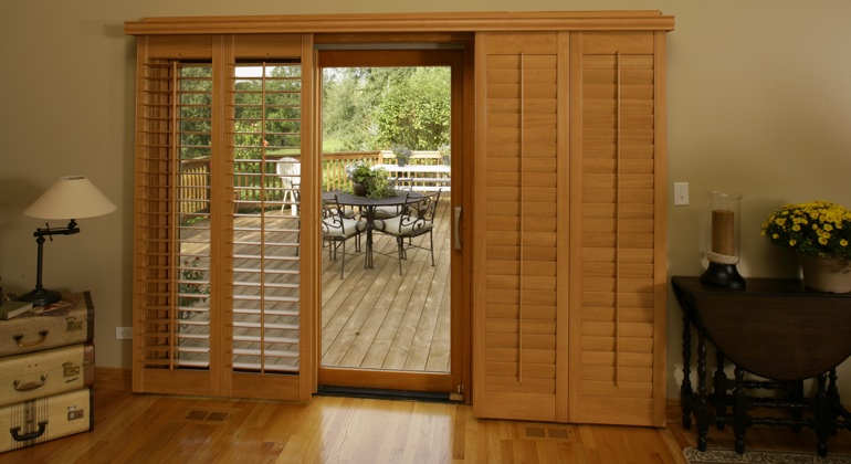 Bakersfield wood shutter sliding door