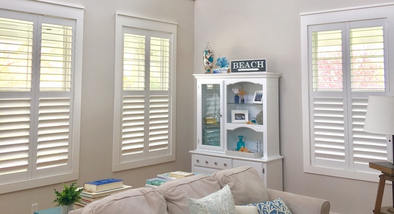 Polywood shutters in Bakersfield sunroom