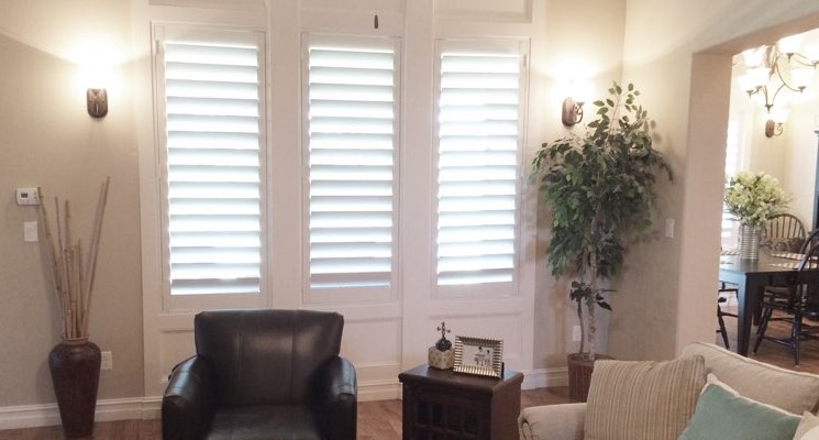 Bakersfield parlor white shutters