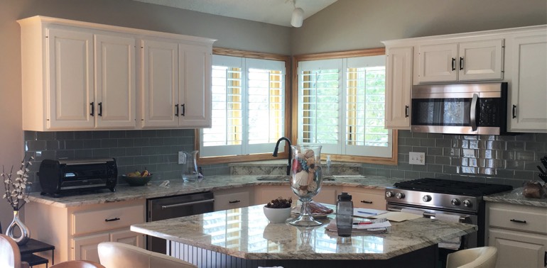 Bakersfield kitchen with shutters and appliances