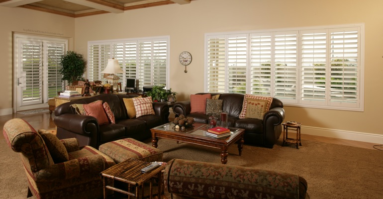 Shutters allow you to let in as much light as you need. Bakersfield basement with custom shutters.