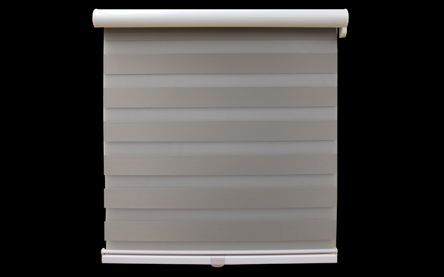 Use cordless transitional shades to keep strings from getting tangled in your door. cordless transitional shade